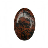 Sunshcat Golden Swan palm crystal oval held for calm focus during meditation