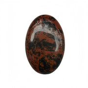 Sunshcat Golden Swan palm crystal oval held for calm focus during meditation
