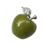 Sunshcat green jade apple crystal statue for desk decor and calming ambience