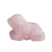 Sunshcat rose quartz frog pocket figurine for calm spaces and decor.