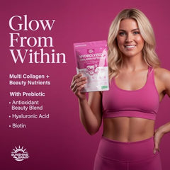 Sunshine & Rain French cod collagen peptides highlight hydrolyzed, absorbable form.