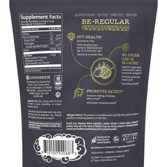 Be Well prebiotic fiber pouch highlighting organic vegan formula for daily digestion support