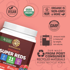 Sunwarrior beet root and berry blend ingredients for circulation and vitality