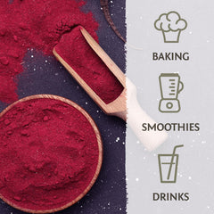 Smoothie bowl featuring Sunwarrior Beet Root Powder color and texture