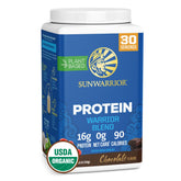 Sunwarrior chocolate organic protein powder bag for daily smoothies