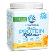 Sunwarrior Clear Protein Peach Mango bottle for refreshing hydration after workouts.