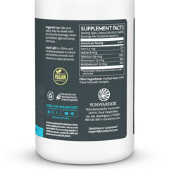 Pouring Sunwarrior Fulvic Acid Drops into a glass to mix.