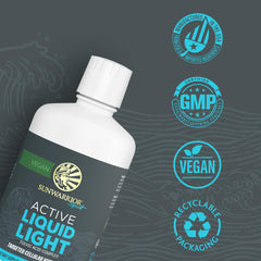 Sunwarrior Fulvic Acid Drops added to a smoothie for minerals.