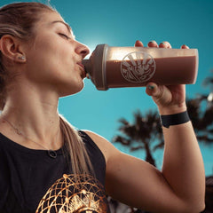 Sunwarrior hemp and pea protein ingredients in a bowl.