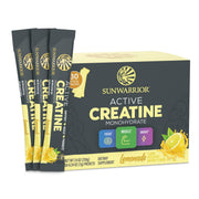 Sunwarrior Lemonade Active Creatine Stick Pack front view for convenient pre/post-workout fueling