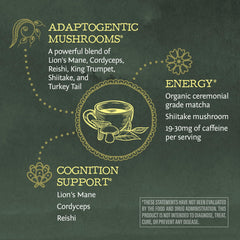 Sunwarrior mushroom ingredients Lions Mane Cordyceps Reishi in the blend