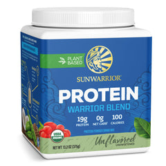 Sunwarrior Organic Plant Based Protein Powder bottle for clean post-workout shakes.