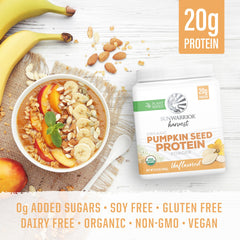Sunwarrior Pumpkin Seed Protein Smoothie with nutty, creamy notes.
