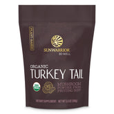 Sunwarrior Organic Turkey Tail powder bottle supports immune wellness and easy daily use.