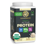 Sunwarrior vanilla organic protein powder tub for clean daily fueling