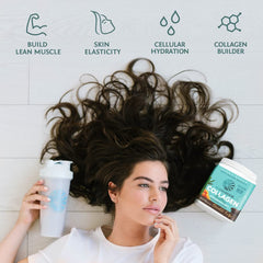 Sunwarrior vegan collagen-building powder with coffee creates a creamy chocolate morning boost.