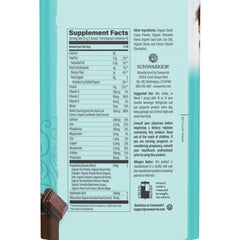 Sunwarrior vegan collagen protein powder chocolate scoop displaying creamy mix