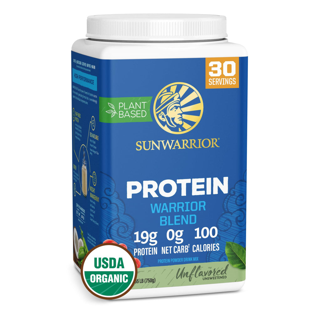 Sunwarrior Warrior Blend bottle pour for quick plant based shakes