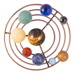 SUNYIK 9-planets crystal spheres with metal orbit base for stylish home decor.