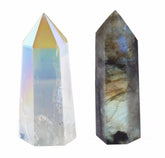 SUNYIK Angel Aura Quartz angel point crystal for calming energy during meditation