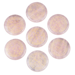 SUNYIK archangel Gabriel sigil palm stone in rose quartz for calming focus