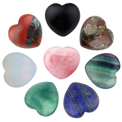 SUNYIK crystal heart set with eight stones, vivid veins, ideal for calming mindfulness