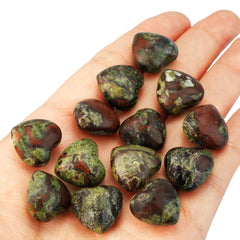 SUNYIK dragon blood jasper polished surface highlighting smooth warmth.