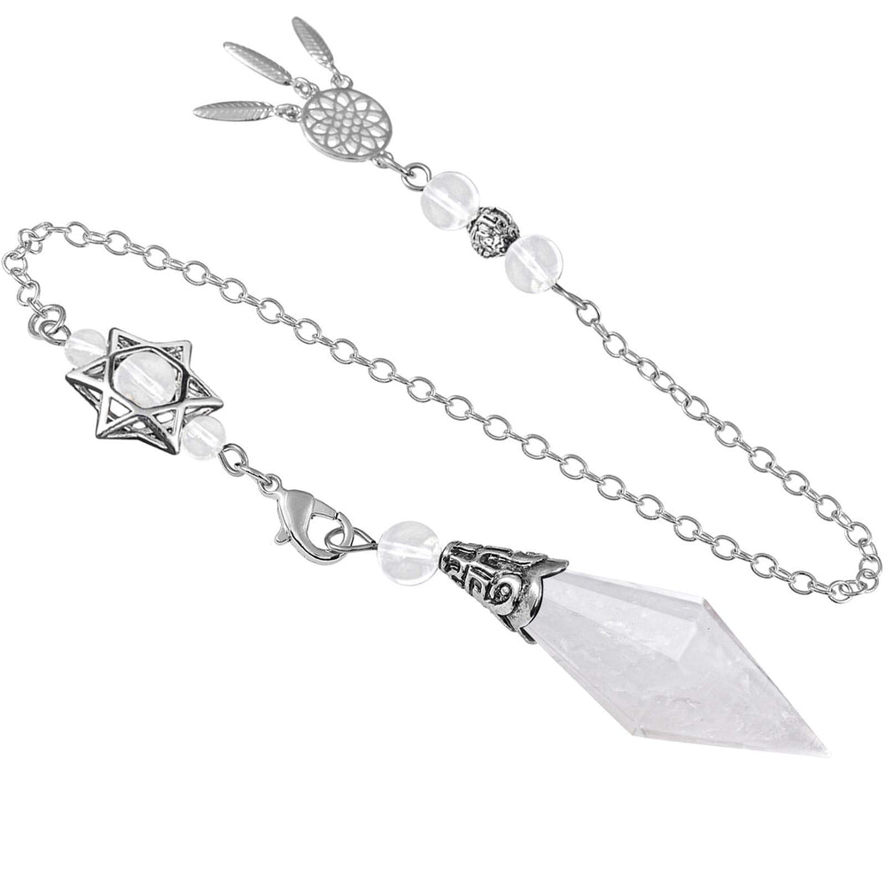 SUNYIK faceted crystal point pendulum for divination and meditation.