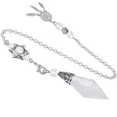 SUNYIK faceted crystal point pendulum for divination and meditation.