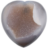 SUNYIK natural agate druzy puff heart closeup for pocket meditation and centering energy