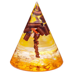 SUNYIK Orgone Pyramid with money-tree inside enhances desk aura and focus