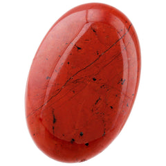 SUNYIK Red Jasper oval palm stone for calming energy and meditation.