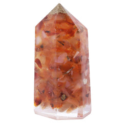 SUNYIK resin orgone wand with Carnelian tip for focused meditation.