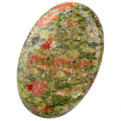 SUNYIK Unakite oval palm stone polished with natural patterns for meditation and calm.