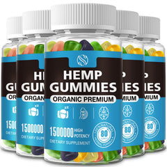 SUOOCH 5pcs hemp gummies pack on white background for daily convenience