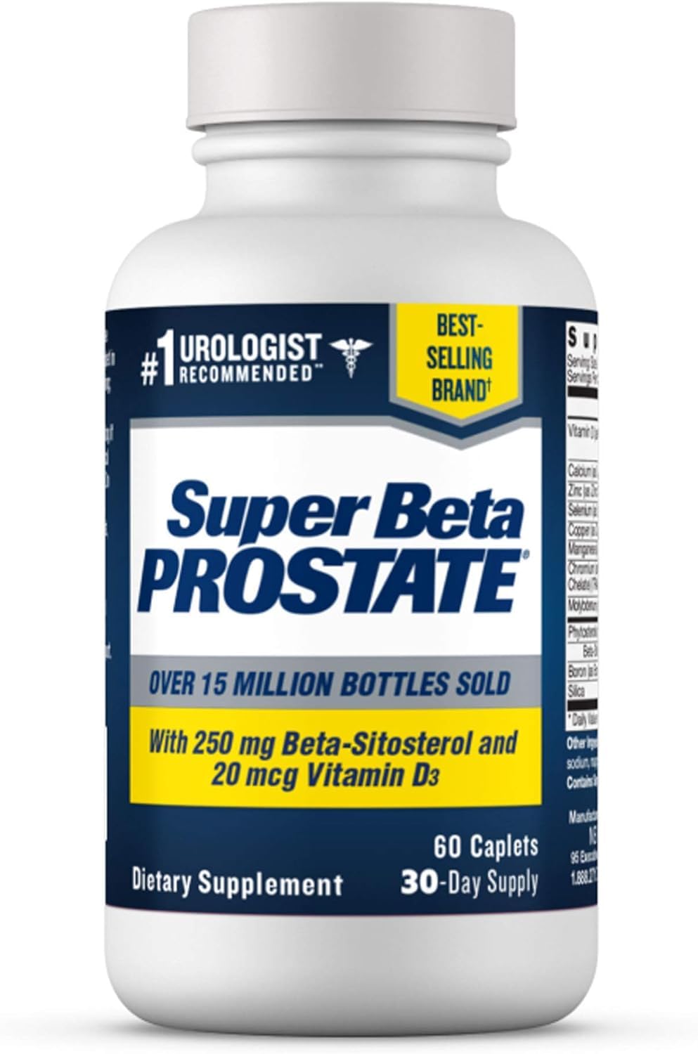 Super Beta Prostate bottle label showing branding and urinary support.