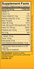 Super Macho bottle back label emphasizes zinc and B vitamins for daily vitality.