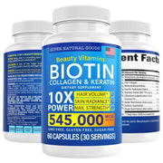 Super Natural Goods Biotin-Collagen-Keratin bottle for hair growth support