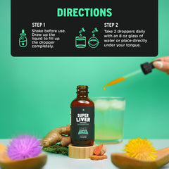 SuperBonsai Super Liver liquid dropper in use for convenient daily intake.