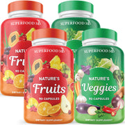 Superfood MD 180 Fruit & Veggie capsules front bottle for daily energy support