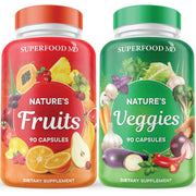 Superfood MD Fruits & Veggies bottle front promoting daily wellness.