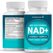 Superfood MD NAD+ supplement bottle, convenient daily capsules for balanced wellness