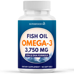 Superfood MD Triple Strength Omega-3 bottle-front view for daily support.