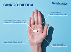 Label design of Superior Labs Ginkgo Biloba showing transparency and purity