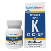 Superior Source Advanced Triple K bottle with microLingual tablets for daily bone health support.