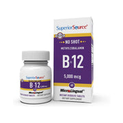 Superior Source No Shot B-12 dissolving tablet under tongue for fast energy support.