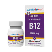 Superior Source B-12 dissolving tablet for fast absorption and energy support.
