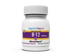 B12 folic acid multivitamin bottle on a clean surface.