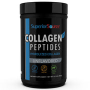 Superior Source Collagen Peptides bottle showing grass-fed origin for daily use.