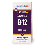 Superior Source NO SHOT Advanced B-12 tablet under the tongue for fast absorption.